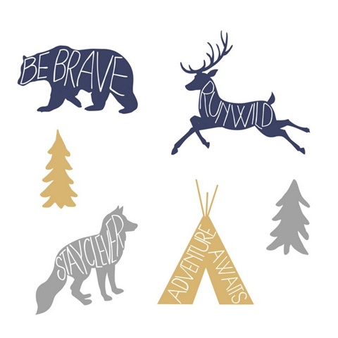 Adventure Awaits Animal Peel And Stick Giant Wall Decals