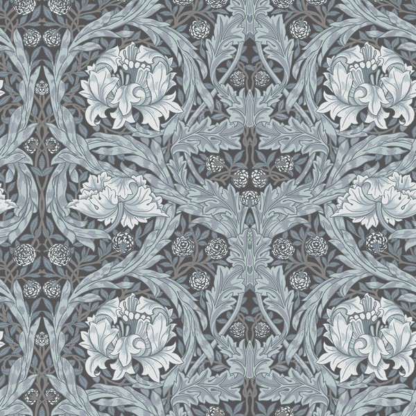 African Marigold Dark Blue Floral Wallpaper