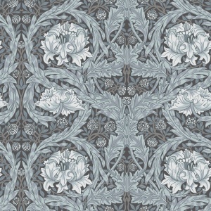 African Marigold Dark Blue Floral Wallpaper