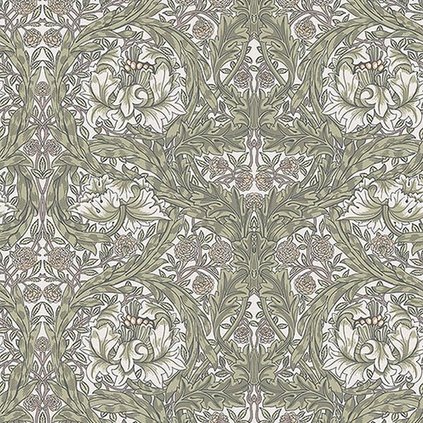 African Marigold Green Floral Wallpaper