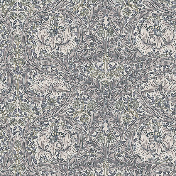 African Marigold Grey Floral Wallpaper