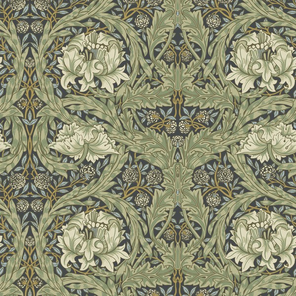 African Marigold Sea Green Floral Wallpaper