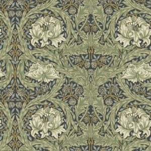 African Marigold Sea Green Floral Wallpaper