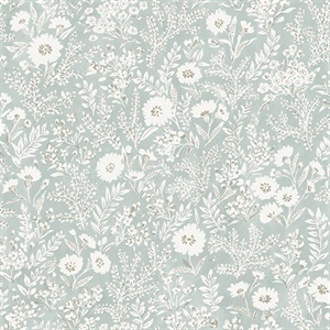 Agathon Seafoam Floral Wallpaper