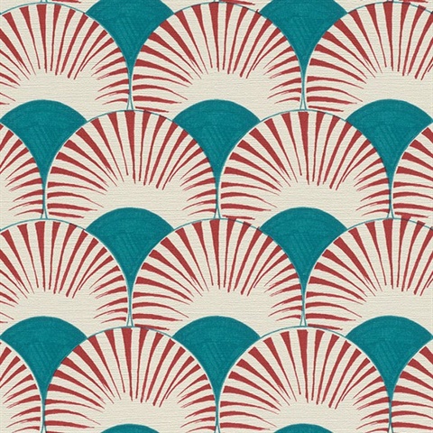 Akemi Multicolor Fan Ogee Wallpaper