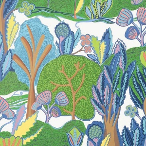 Albero Green and Blue Wallpaper