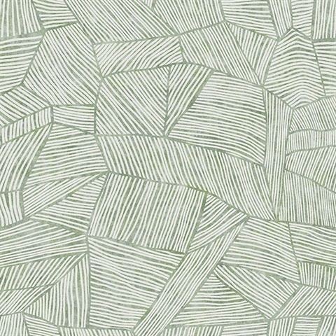 Aldabra Green Textured Geometric Wallpaper
