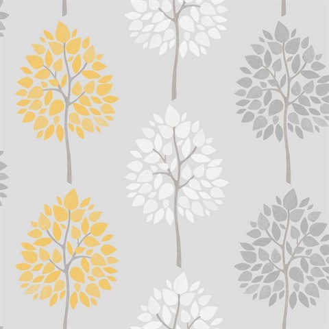 Alder Grey Tree Wallpaper