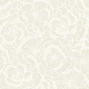 Alejandra Floral Metallic Almond & Cream Wallpaper