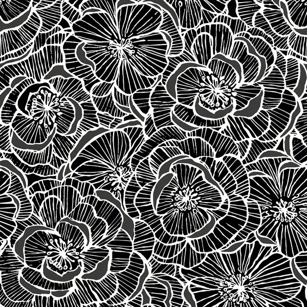 Alejandra Floral Metallic Charcoal & Black Wallpaper