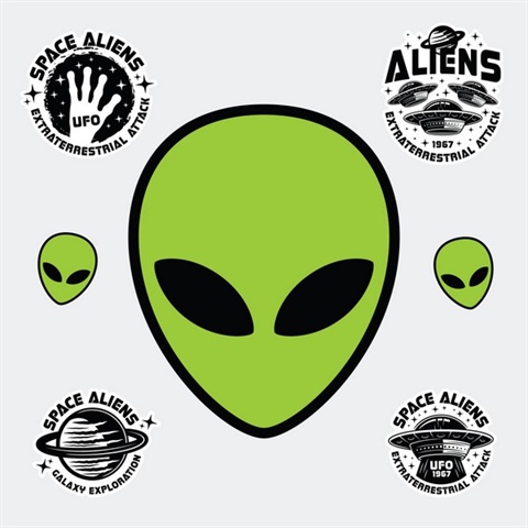 Alien Martian Peel And Stick Giant Wall Decals