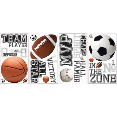 All Star Sports Saying Peel & Stick Wall Decals