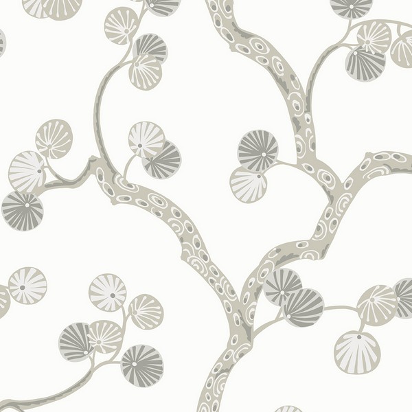 Allegra Branches Cotton & Fog Wallpaper