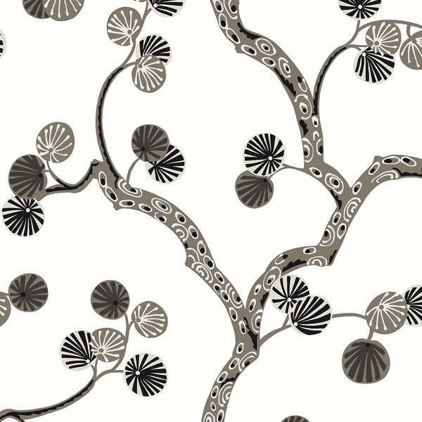 Allegra Branches Cream & Rhino Wallpaper
