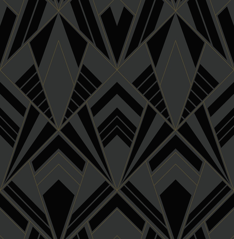 Allenby Black Flocked Wallpaper