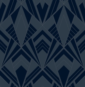 Allenby Indigo Flocked Wallpaper