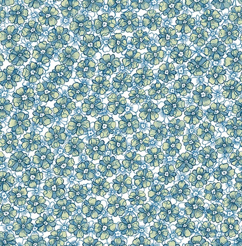 Allison Blue Floral Wallpaper