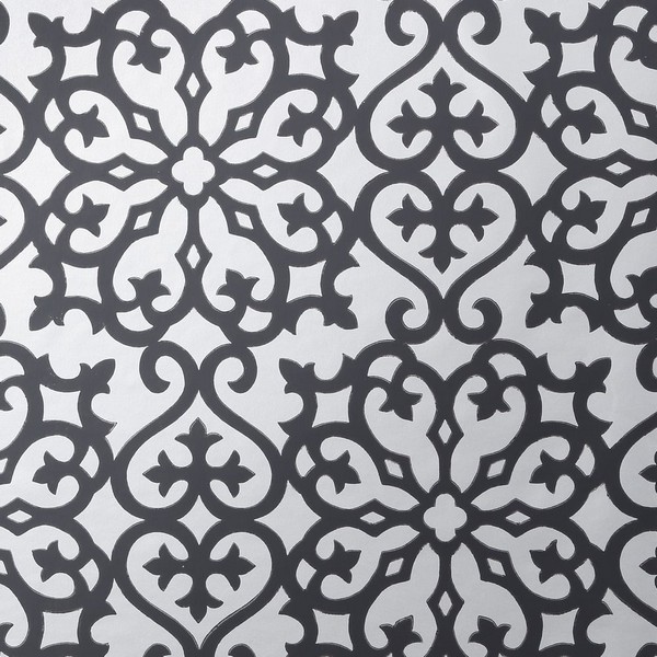 Allison Black on Metallic Silver Wallpaper