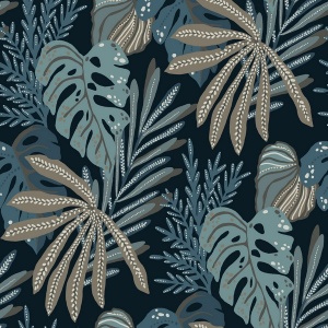 Alocasia Blue Tropical Foliage Wallpaper