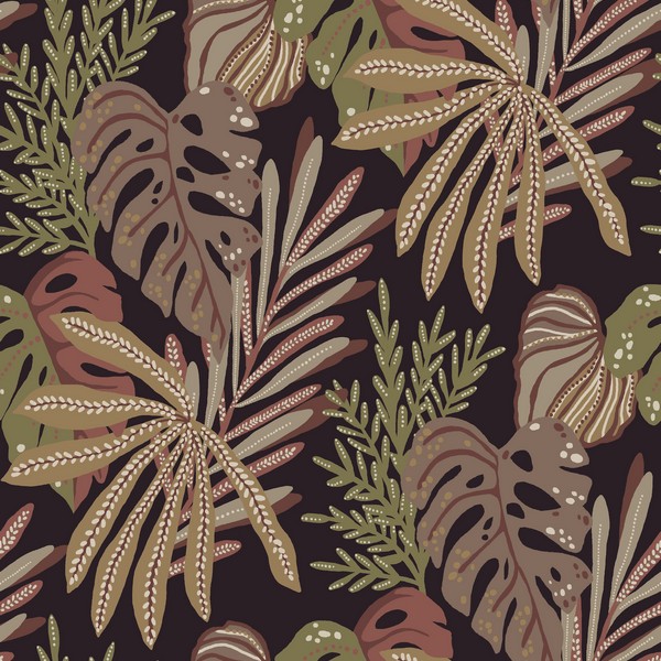 Alocasia Burgundy Tropical Foliage Wallpaper