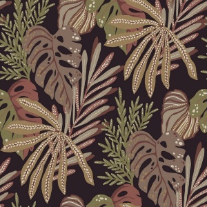 Alocasia Burgundy Tropical Foliage Wallpaper