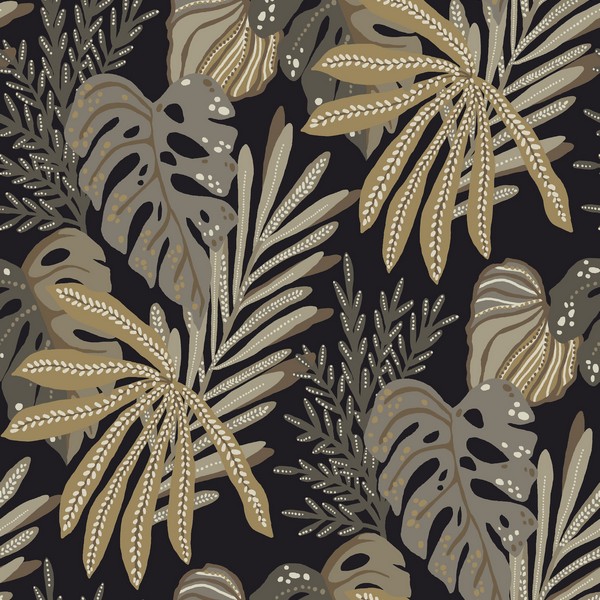 Alocasia Neutral Tropical Foliage Wallpaper