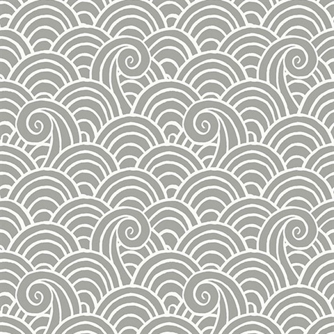 Alorah Grey Wave Wallpaper