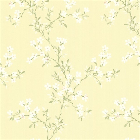 Claire Yellow Floral Trail Wallpaper
