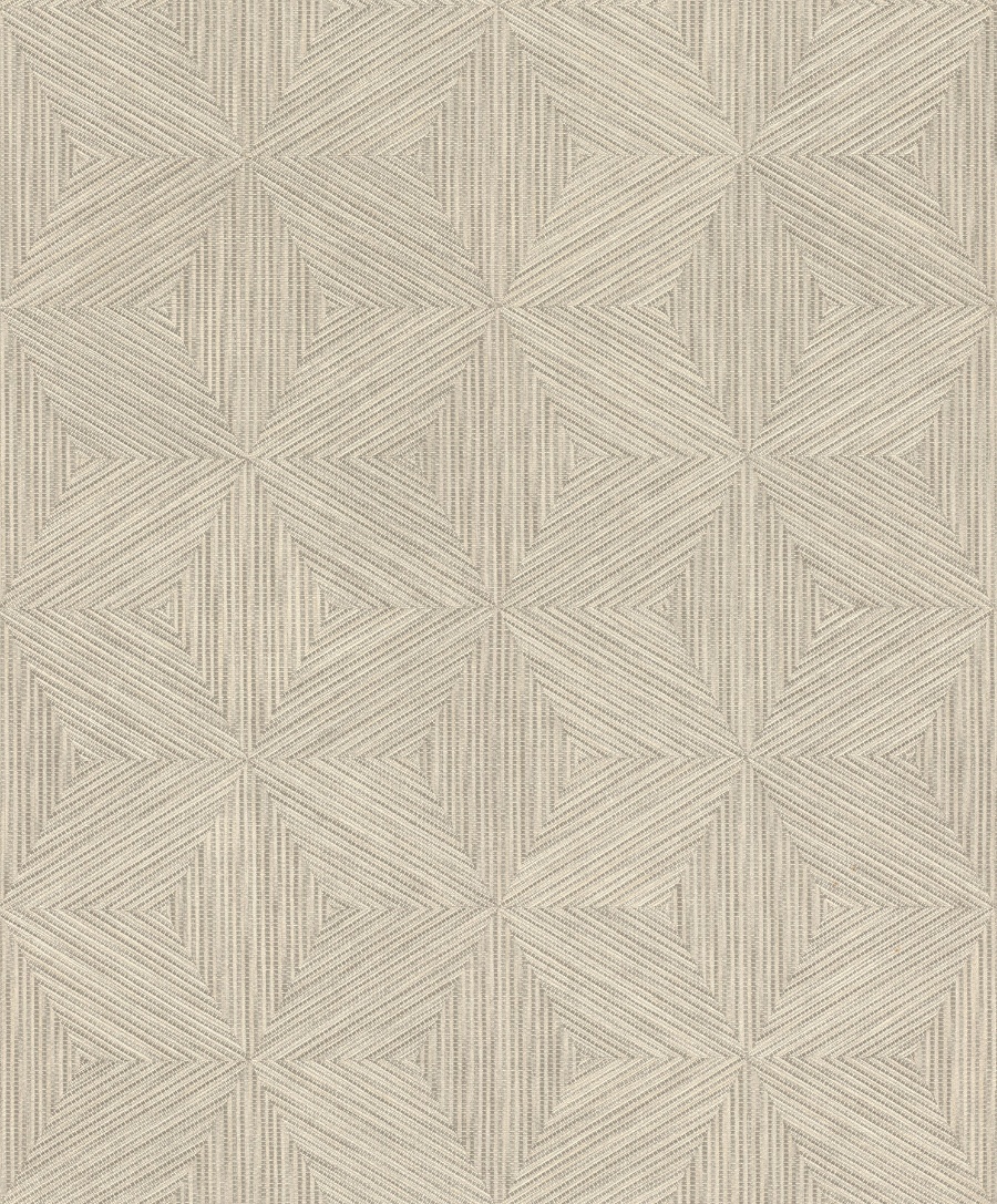 Anara Grey Geo Faux Grasscloth Wallpaper