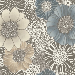 Anemones Brown Peel & Stick Wallpaper
