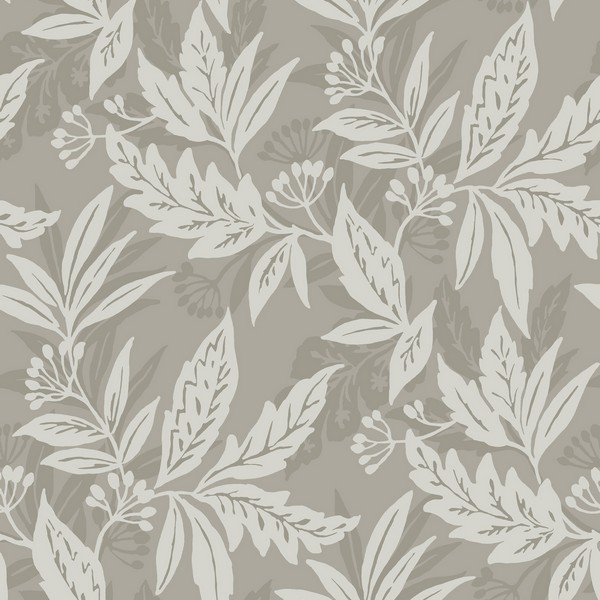 Anita Pewter Woodland Floral Wallpaper