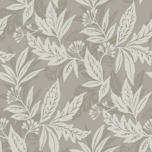 Anita Pewter Woodland Floral Wallpaper
