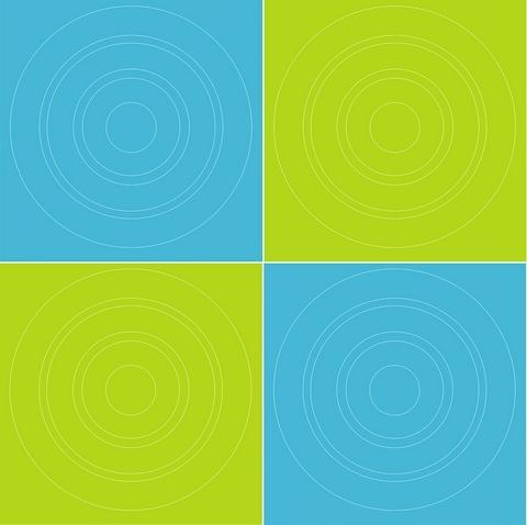 Aqua/Lime Circle Stickers