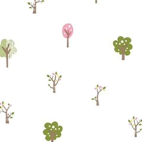 Perennial Pink Arbor Toss Wallpaper