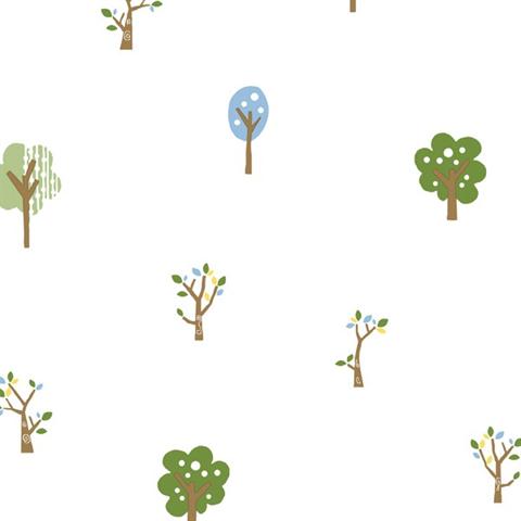 Perennial Blue Arbor Toss Wallpaper