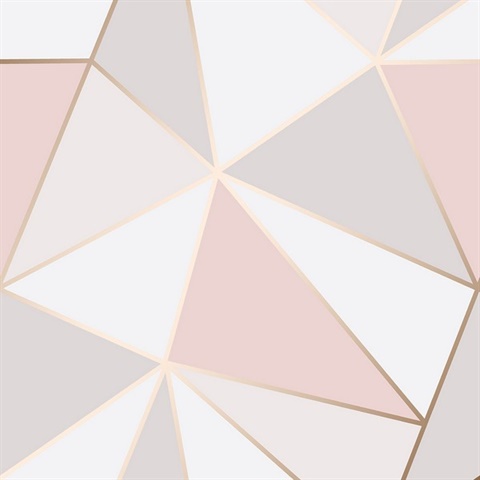 Arken Rose Gold Geometric Wallpaper
