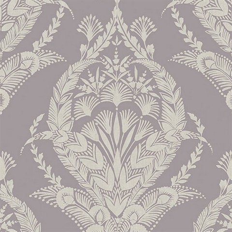 Arlie Lavender Botanical Damask Wallpaper