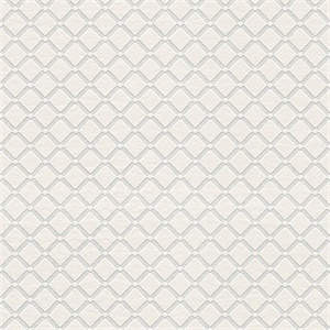Armin White Diamond Trellis Paintable Wallpaper