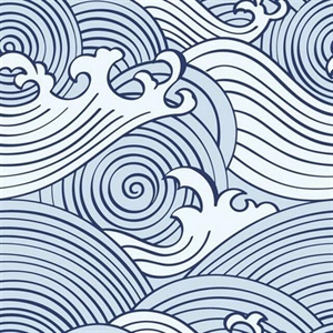 Asian Waves P & S Wallpaper
