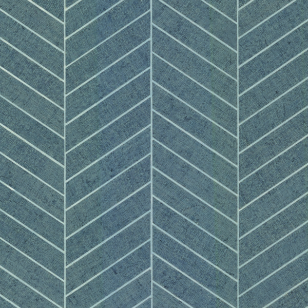 Atelier Herringbone Steel Blue Wallpaper