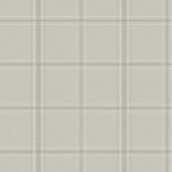 Auberge Taupe Plaid Wallpaper