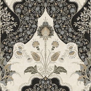 Auden Black Floral Grandeur Wallpaper