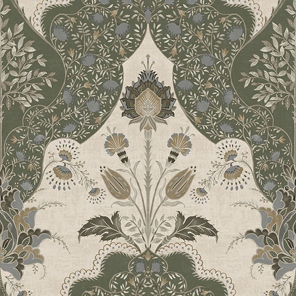Auden Green Floral Grandeur Wallpaper