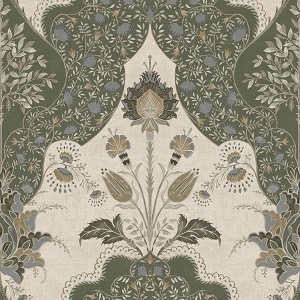 Auden Green Floral Grandeur Wallpaper