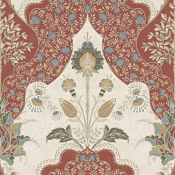 Auden Ruby Floral Grandeur Wallpaper