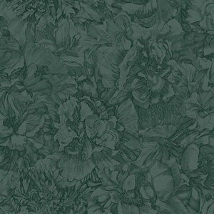 Auguste Dark Green Floral Wallpaper