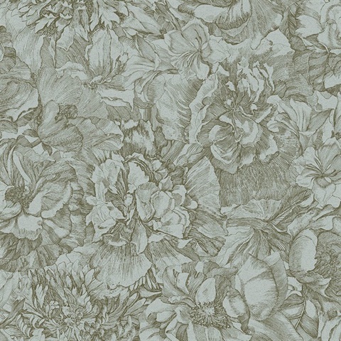 Auguste Sage Floral Wallpaper