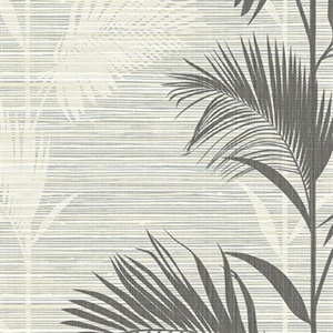 Away On Holiday Black Palm Wallpaper