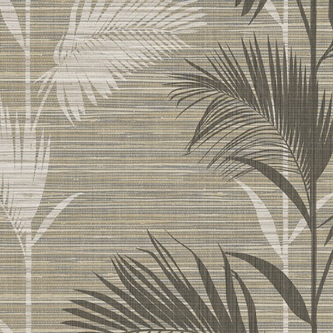 Away On Holiday Brown Palm Wallpaper
