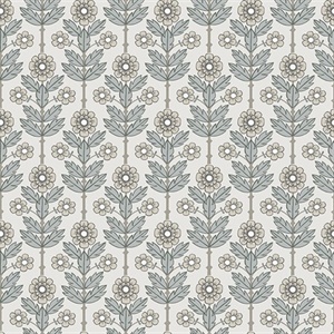 Aya White Floral Wallpaper